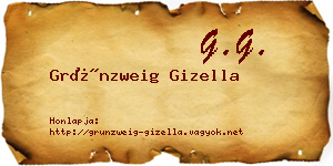 Grünzweig Gizella névjegykártya